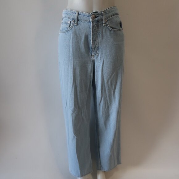 Women Rag & Bone Logan Low Rise Light Blue Wide-Leg Button-Fly Denim Jeans 27 - Picture 2 of 14